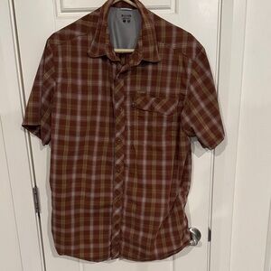 Columbia Men's Brown Plaid Button-Down Shirt